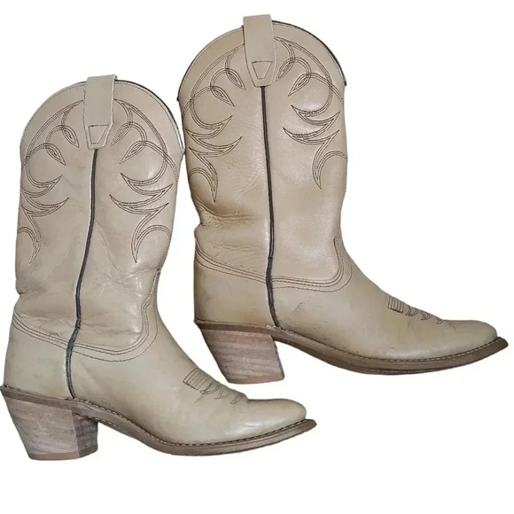 Wrangler Tan Western Heel Boots Womens US SZ  5 M - Picture 6 of 6